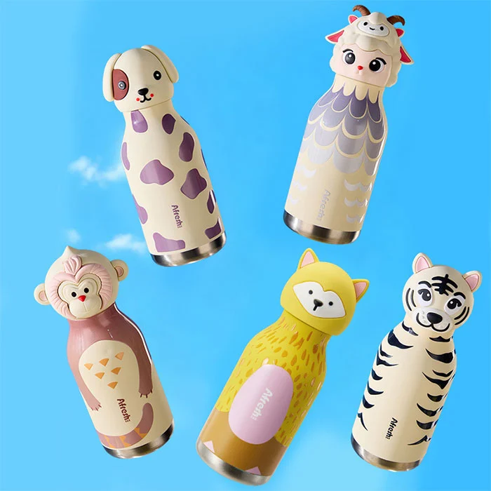 Vacuum Flask With Silicone Figurine